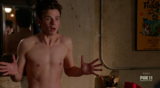 chris colfer shirtless glee