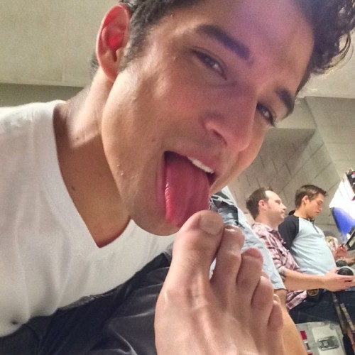 Tyler Posey licking costar Orny Adams' Feet 2