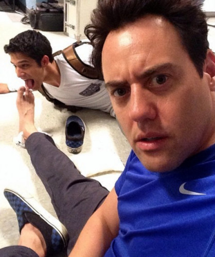 Tyler Posey licking costar Orny Adams' Feet